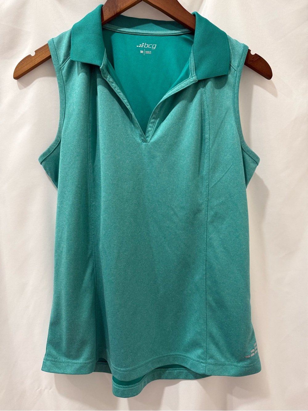 bcg Sleeveless Polo Tank Top in Teal